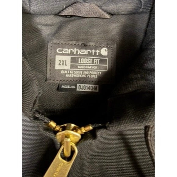 NWT! "Carhartt" 0J0140 BLK M Mens 2XL Loose Fit Quilt Lined Hooded Work Jacket - Picture 3 of 11